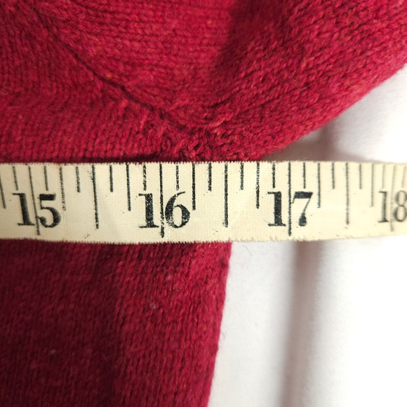 Tommy Hilfiger Youth Large Red Lambswool Crew Neck Sweater Pullover - Picture 6 of 8